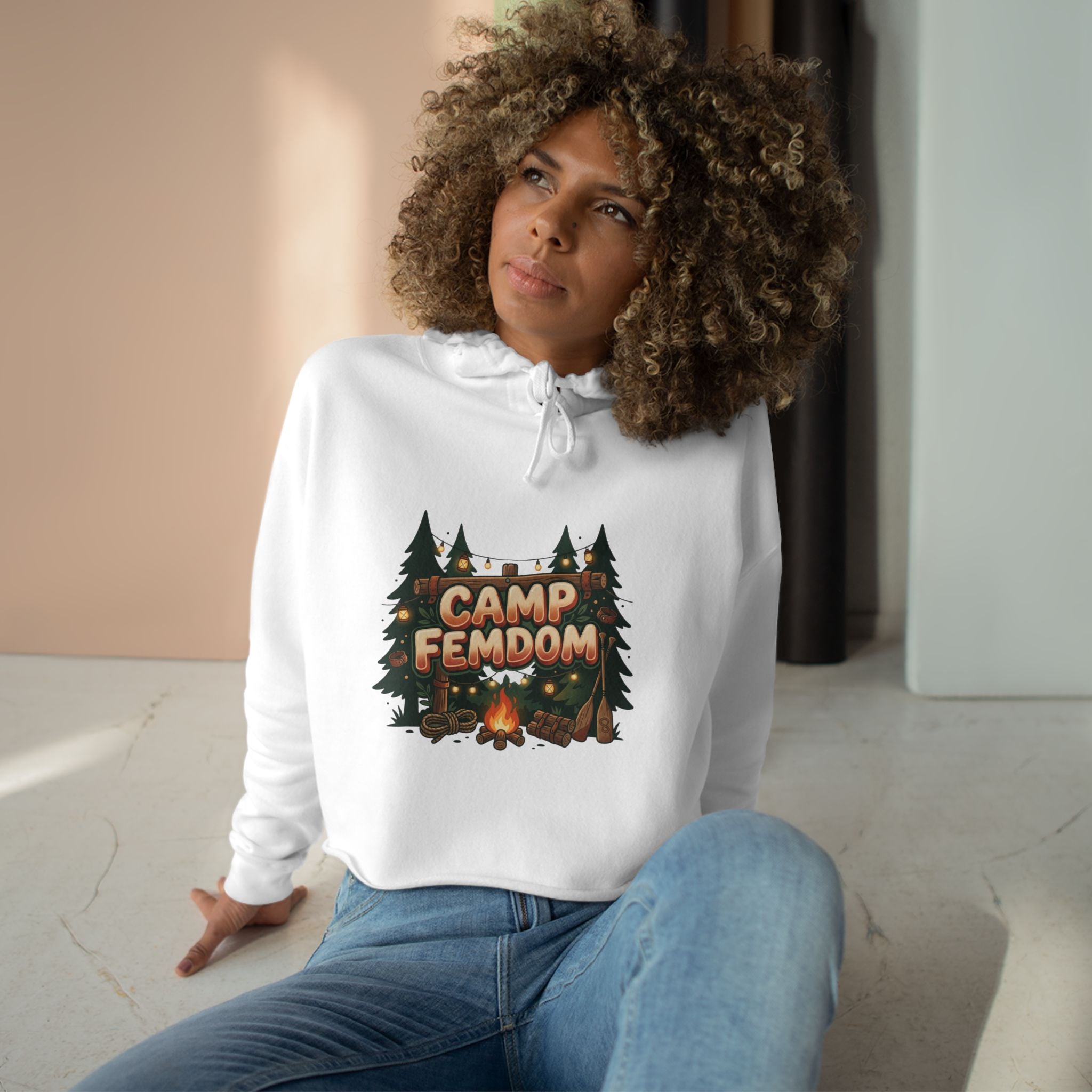 Camp Femdom Logo # 2 Crop Hoodie