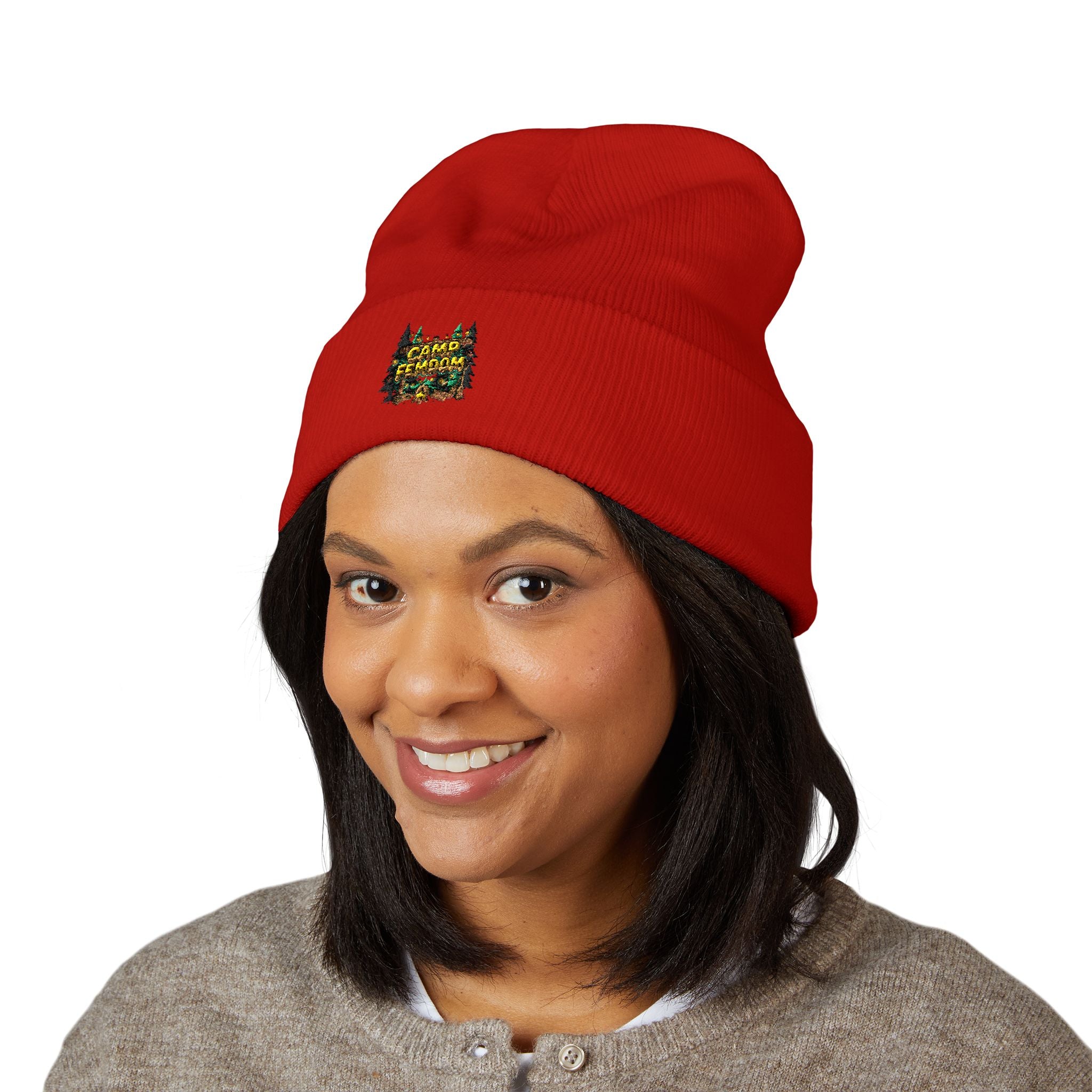 Embroidered 'Camp Femdom' Cuffed Beanie