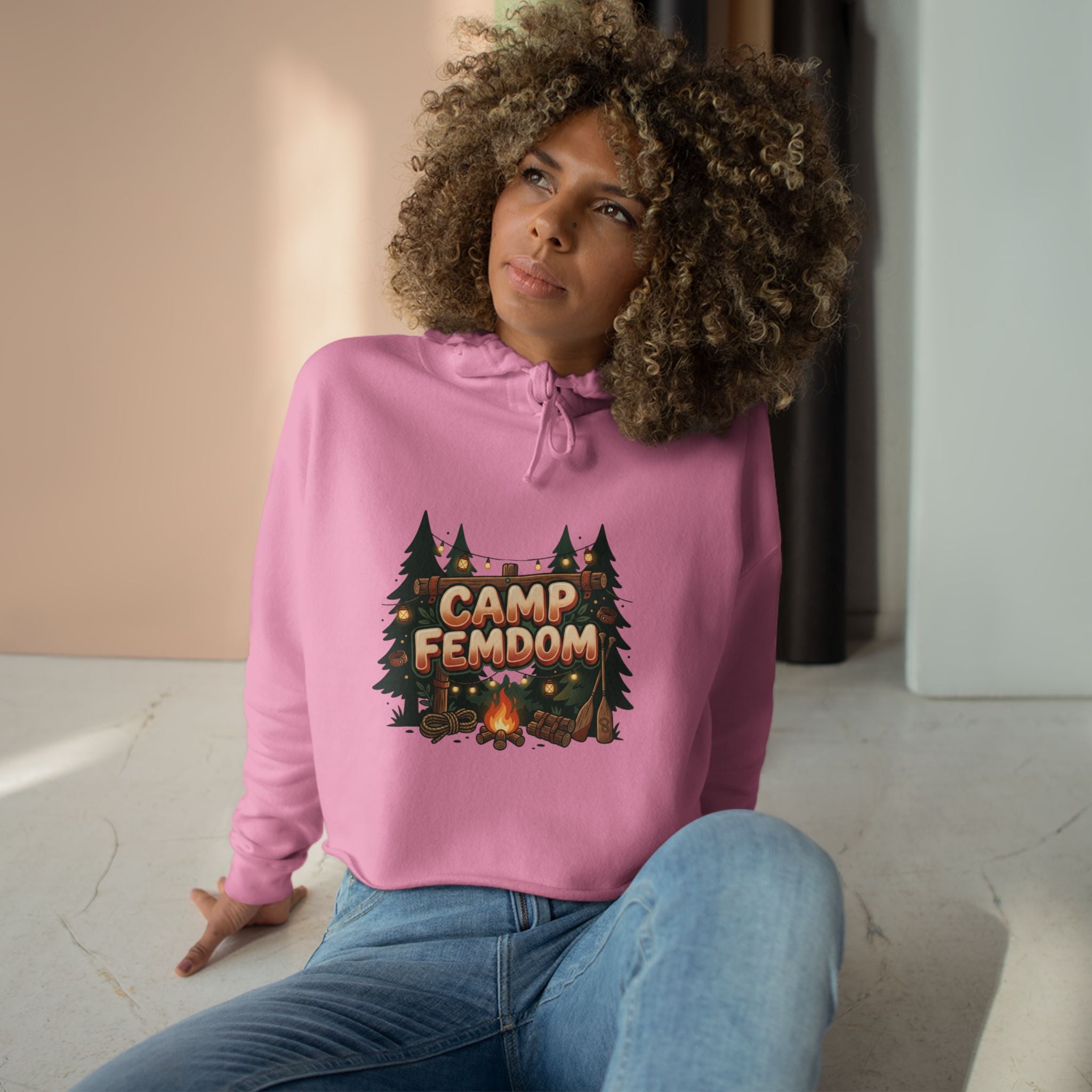 Camp Femdom Logo # 2 Crop Hoodie