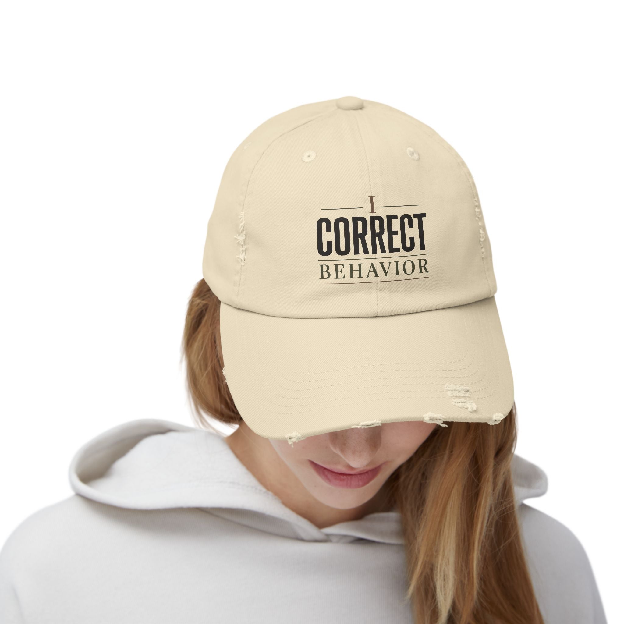 I Correct Behavior Distressed Cap