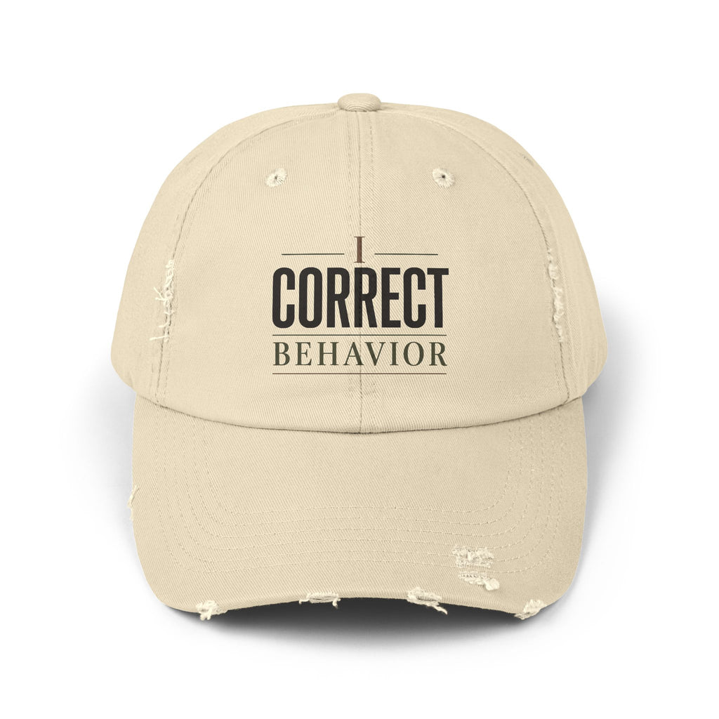 I Correct Behavior Distressed Cap