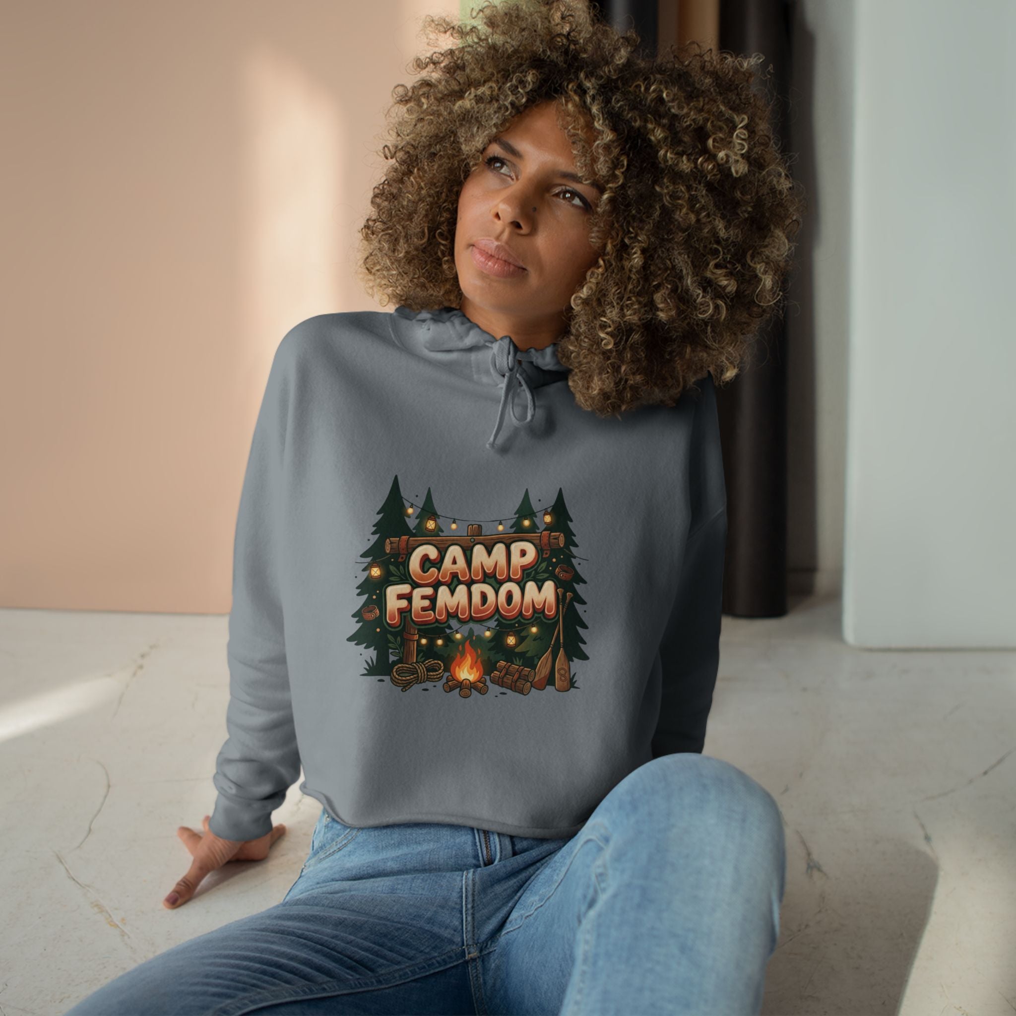 Camp Femdom Logo # 2 Crop Hoodie