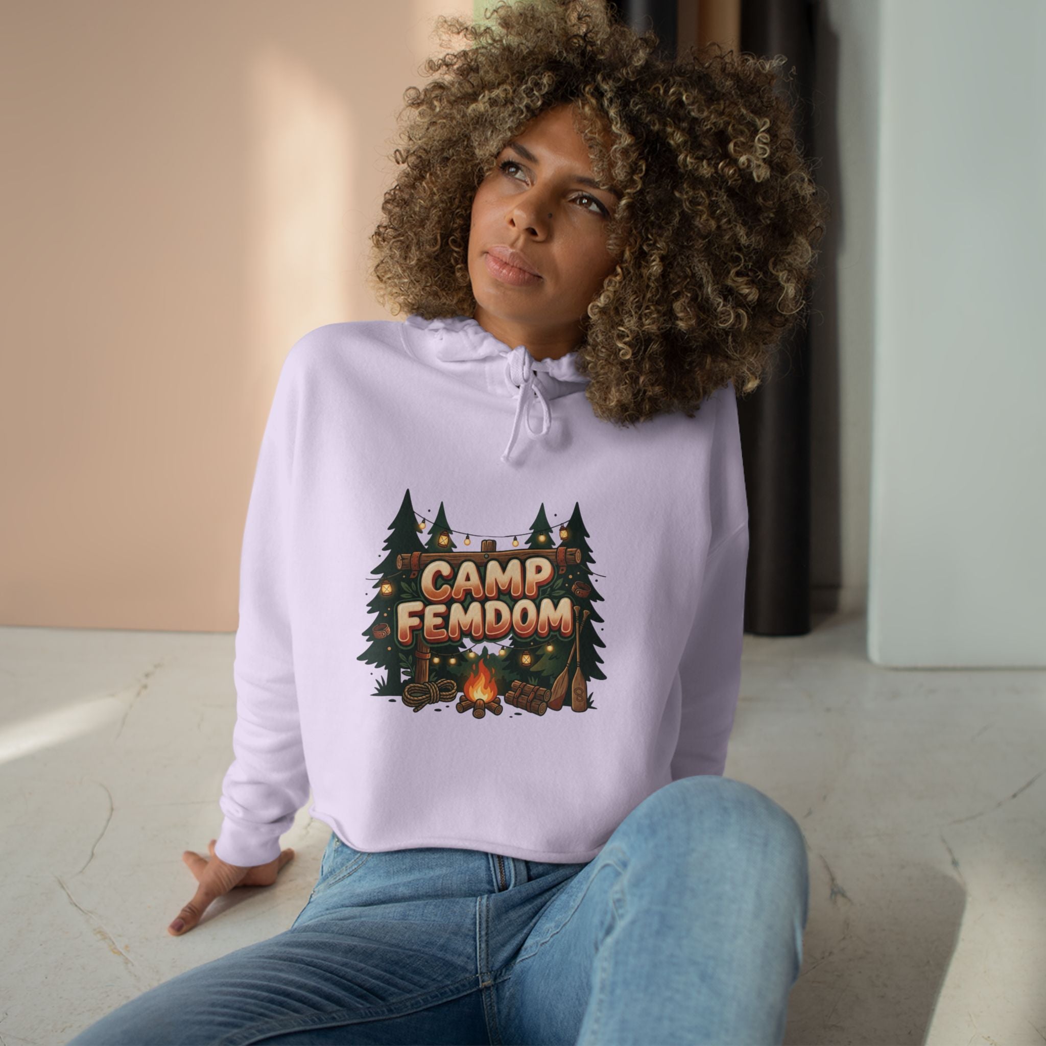 Camp Femdom Logo # 2 Crop Hoodie